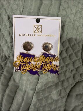 Geaux Tigers Purple & Gold gameday Earrings